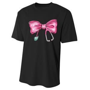 Coquette Nurse Stethoscope Bow Performance Sprint T-Shirt