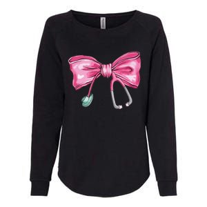 Coquette Nurse Stethoscope Bow Womens California Wash Sweatshirt