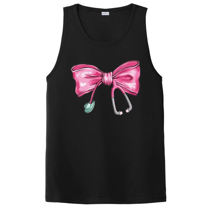 Coquette Nurse Stethoscope Bow PosiCharge Competitor Tank