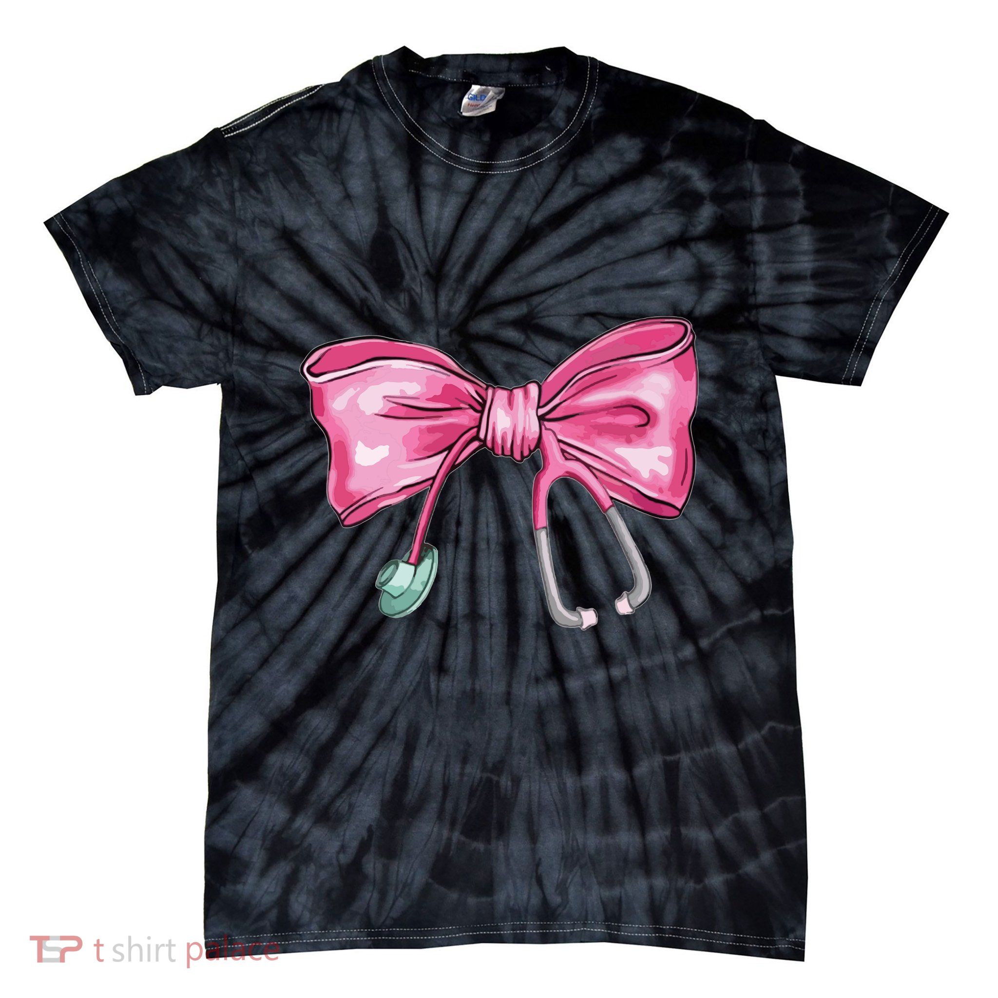 Coquette Nurse Stethoscope Bow Tie-Dye T-Shirt