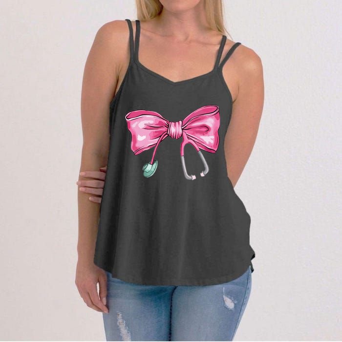 Coquette Nurse Stethoscope Bow Women's Strappy Tank