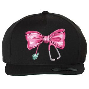 Coquette Nurse Stethoscope Bow Wool Snapback Cap