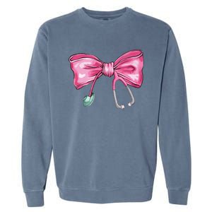 Coquette Nurse Stethoscope Bow Garment-Dyed Sweatshirt