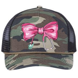 Coquette Nurse Stethoscope Bow Retro Rope Trucker Hat Cap