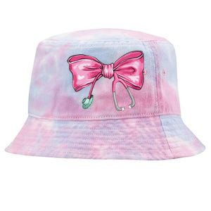 Coquette Nurse Stethoscope Bow Tie-Dyed Bucket Hat