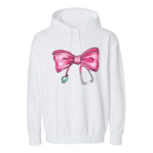 Coquette Nurse Stethoscope Bow Garment-Dyed Fleece Hoodie