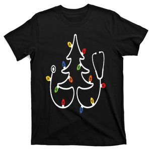 Christmas Nurse Stethoscope Christmas Tree RN Nursing T-Shirt