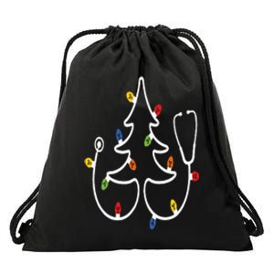 Christmas Nurse Stethoscope Christmas Tree RN Nursing Drawstring Bag