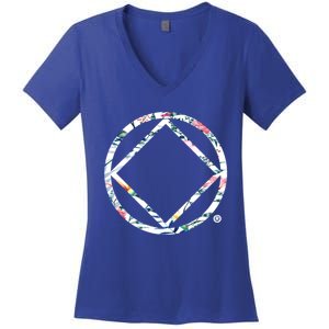 Cool Na Symbol Narcotics Anonymous Na Aa Funny Gift Women's V-Neck T-Shirt