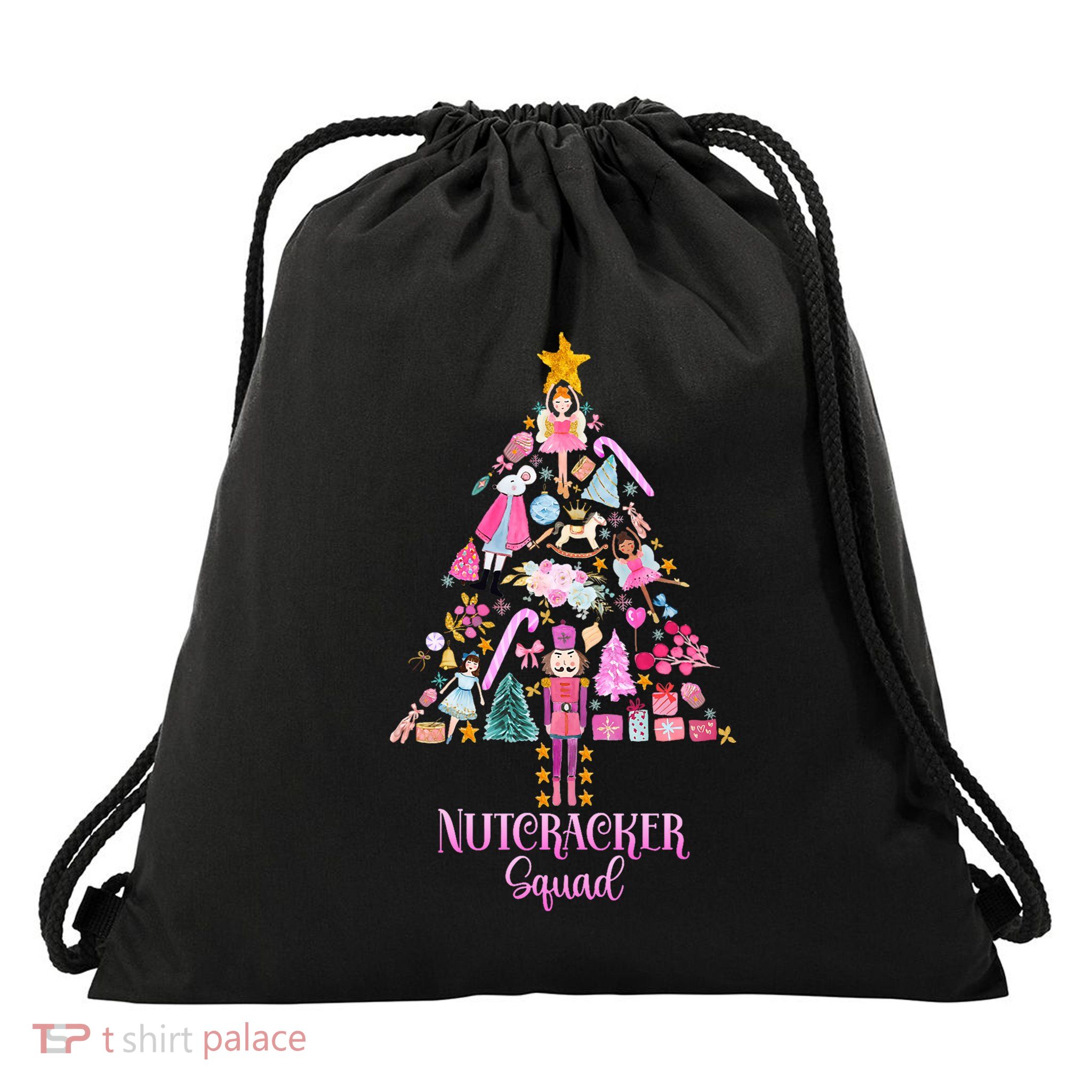 Christmas Nutcracker Squad Ballet Dance Drawstring Bag