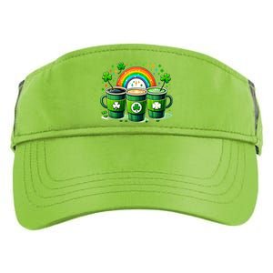 Coffee Nurse St PatrickS Day Shamrock Rainbow Rn Icu Er Gift Adult Drive Performance Visor