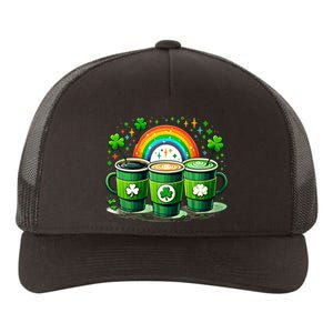 Coffee Nurse St PatrickS Day Shamrock Rainbow Rn Icu Er Gift Yupoong Adult 5-Panel Trucker Hat