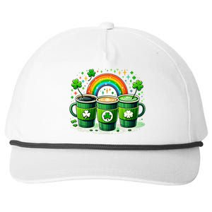 Coffee Nurse St PatrickS Day Shamrock Rainbow Rn Icu Er Gift Snapback Five-Panel Rope Hat