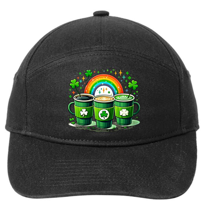 Coffee Nurse St PatrickS Day Shamrock Rainbow Rn Icu Er Gift 7-Panel Snapback Hat