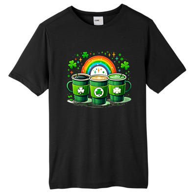 Coffee Nurse St PatrickS Day Shamrock Rainbow Rn Icu Er Gift Tall Fusion ChromaSoft Performance T-Shirt