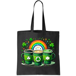 Coffee Nurse St PatrickS Day Shamrock Rainbow Rn Icu Er Gift Tote Bag