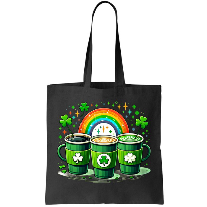 Coffee Nurse St PatrickS Day Shamrock Rainbow Rn Icu Er Gift Tote Bag