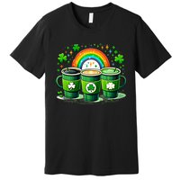 Coffee Nurse St PatrickS Day Shamrock Rainbow Rn Icu Er Gift Premium T-Shirt