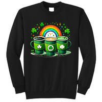 Coffee Nurse St PatrickS Day Shamrock Rainbow Rn Icu Er Gift Tall Sweatshirt