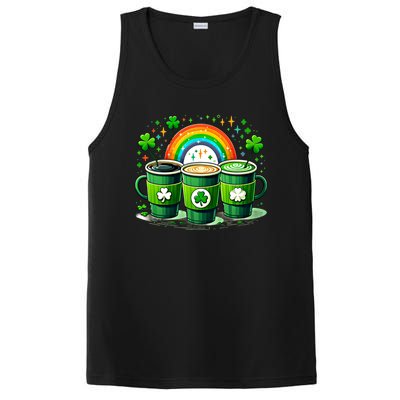 Coffee Nurse St PatrickS Day Shamrock Rainbow Rn Icu Er Gift PosiCharge Competitor Tank