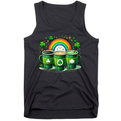 Coffee Nurse St PatrickS Day Shamrock Rainbow Rn Icu Er Gift Tank Top