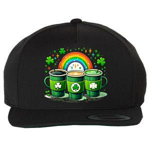 Coffee Nurse St PatrickS Day Shamrock Rainbow Rn Icu Er Gift Wool Snapback Cap