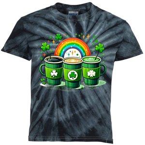 Coffee Nurse St PatrickS Day Shamrock Rainbow Rn Icu Er Gift Kids Tie-Dye T-Shirt