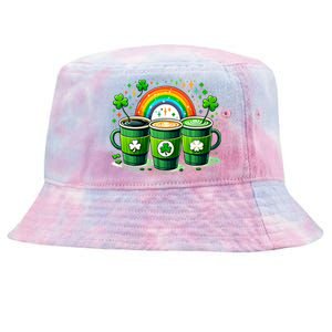 Coffee Nurse St PatrickS Day Shamrock Rainbow Rn Icu Er Gift Tie-Dyed Bucket Hat