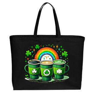 Coffee Nurse St PatrickS Day Shamrock Rainbow Rn Icu Er Gift Cotton Canvas Jumbo Tote