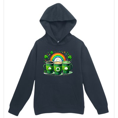 Coffee Nurse St PatrickS Day Shamrock Rainbow Rn Icu Er Gift Urban Pullover Hoodie