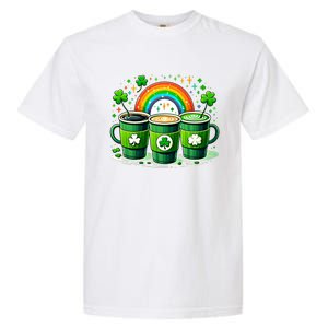 Coffee Nurse St PatrickS Day Shamrock Rainbow Rn Icu Er Gift Garment-Dyed Heavyweight T-Shirt