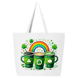 Coffee Nurse St PatrickS Day Shamrock Rainbow Rn Icu Er Gift 25L Jumbo Tote