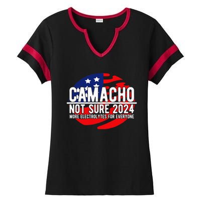 Camacho Not Sure For President 2024 Usa Ladies Halftime Notch Neck Tee