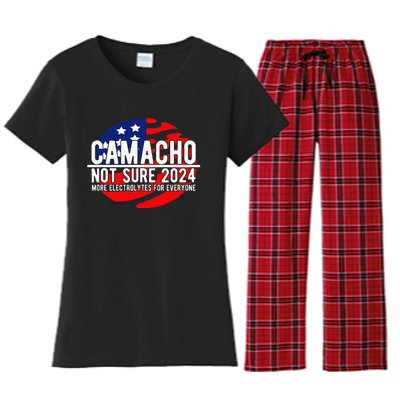 Camacho Not Sure For President 2024 Usa Women's Flannel Pajama Set