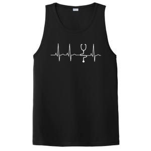 Cool Nursing Stethoscope Heartbeat Ekg Medical Doctor Nurse PosiCharge Competitor Tank