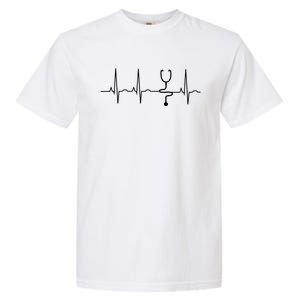 Cool Nursing Stethoscope Heartbeat Ekg Medical Doctor Nurse Garment-Dyed Heavyweight T-Shirt