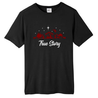 Christmas Nativity Scene True Story Religious Christian Tall Fusion ChromaSoft Performance T-Shirt