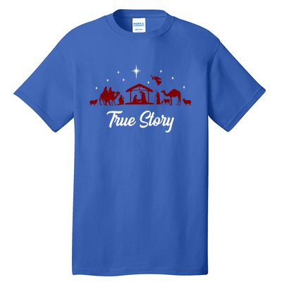 Christmas Nativity Scene True Story Religious Christian Tall T-Shirt