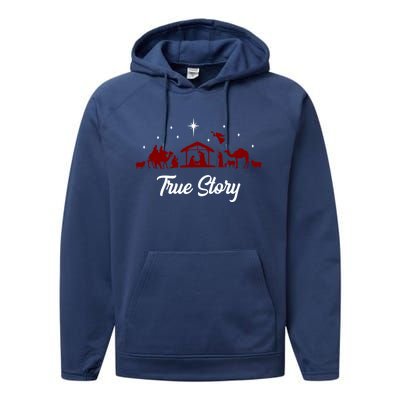 Christmas Nativity Scene True Story Religious Christian Performance Fleece Hoodie