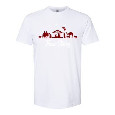 Christmas Nativity Scene True Story Religious Christian Softstyle® CVC T-Shirt