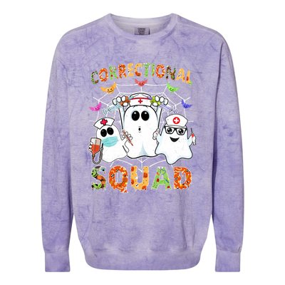 Correctional Nurse Squad Boo Halloween Rn Matching Colorblast Crewneck Sweatshirt