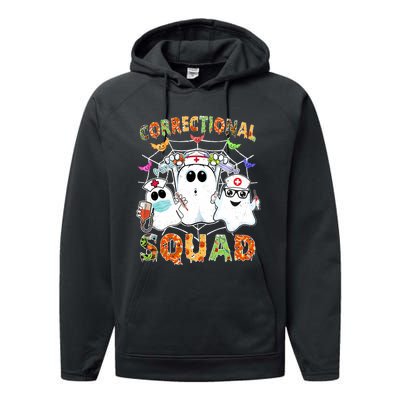 Correctional Nurse Squad Boo Halloween Rn Matching Performance Fleece Hoodie