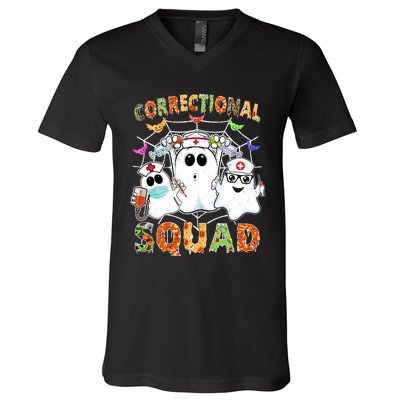 Correctional Nurse Squad Boo Halloween Rn Matching V-Neck T-Shirt