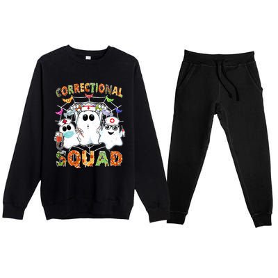 Correctional Nurse Squad Boo Halloween Rn Matching Premium Crewneck Sweatsuit Set