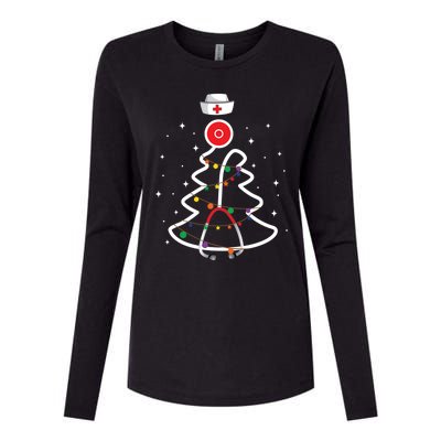 Christmas Nurse Stethoscope Christmas Tree Nurse Gift Womens Cotton Relaxed Long Sleeve T-Shirt