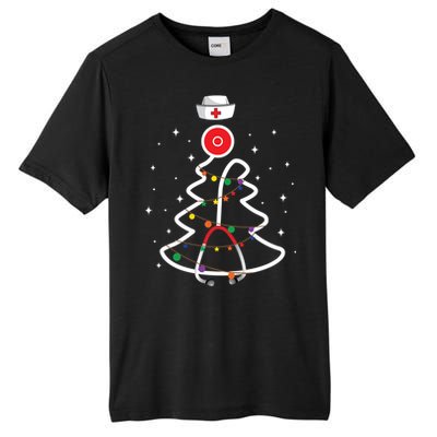 Christmas Nurse Stethoscope Christmas Tree Nurse Gift Tall Fusion ChromaSoft Performance T-Shirt