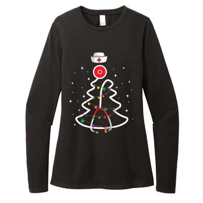 Christmas Nurse Stethoscope Christmas Tree Nurse Gift Womens CVC Long Sleeve Shirt