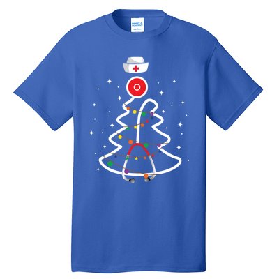 Christmas Nurse Stethoscope Christmas Tree Nurse Gift Tall T-Shirt