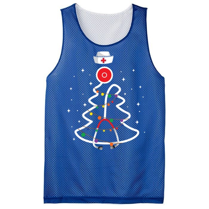 Christmas Nurse Stethoscope Christmas Tree Nurse Gift Mesh Reversible Basketball Jersey Tank