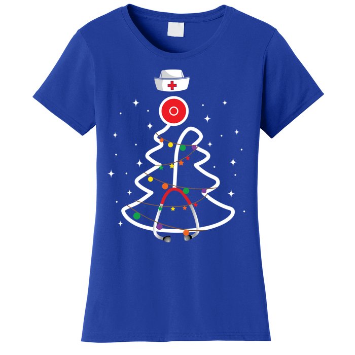 Christmas Nurse Stethoscope Christmas Tree Nurse Gift Women's T-Shirt